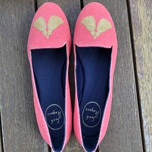 Jack Rogers pink canvas flats never worn